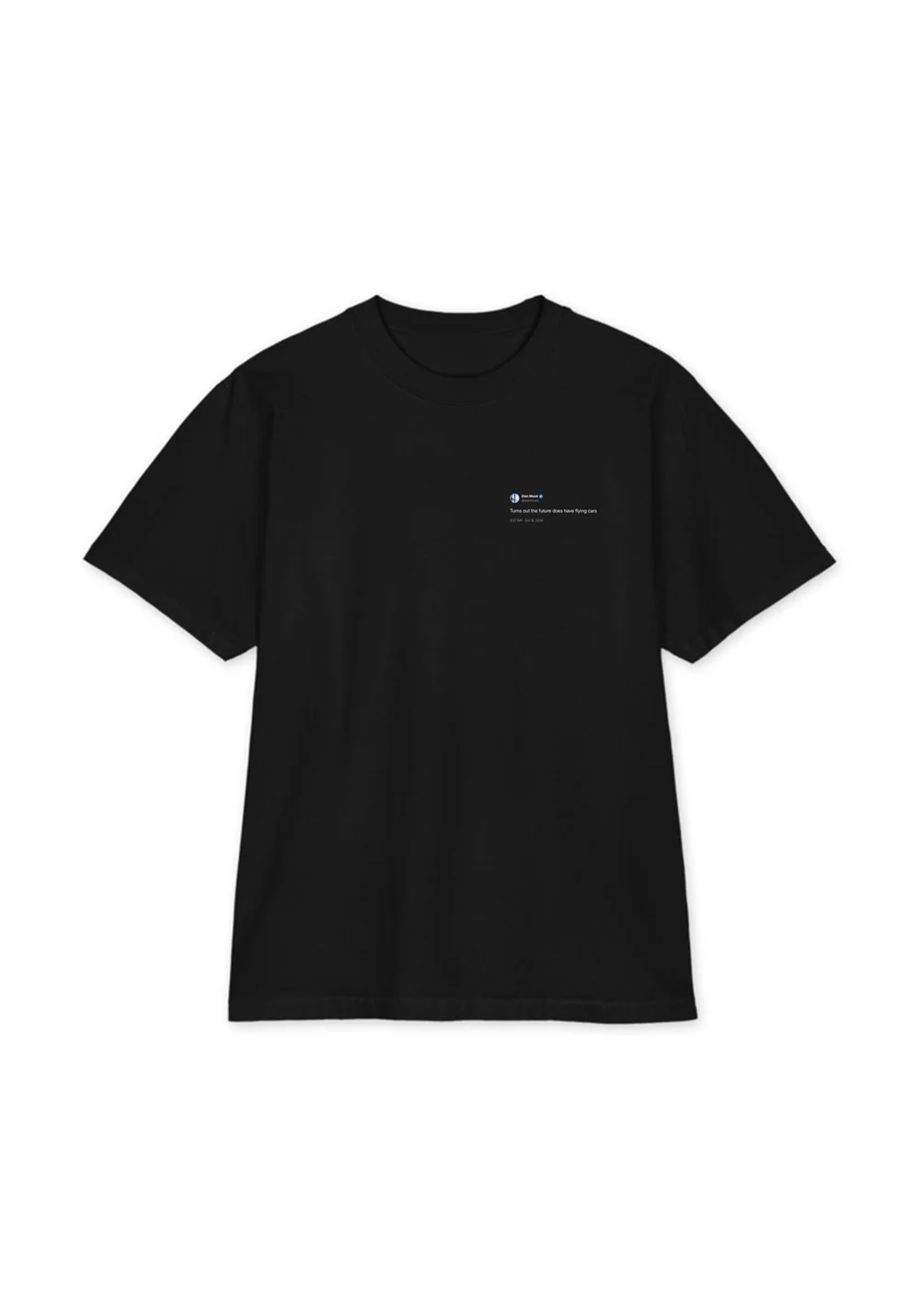 Flying Cars Tee — Black, front