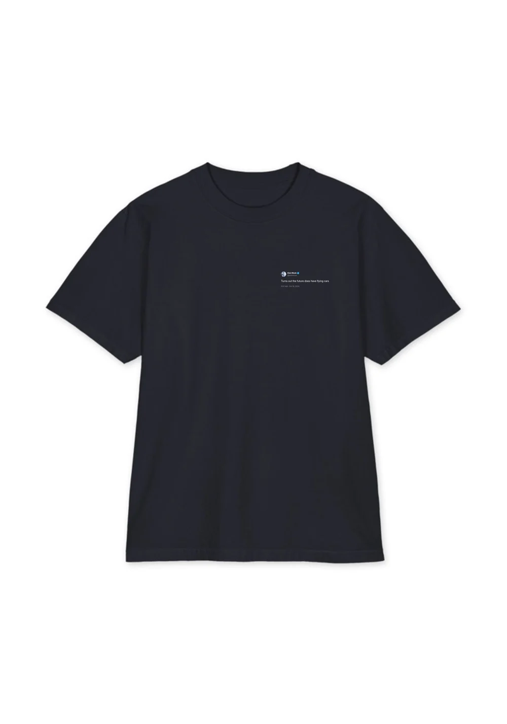 Flying Cars Tee — Navy, front